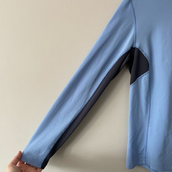 Mountain Equipment Co-op 1/2 Zip Mock Neck Pullover Casual Sweater Blue Large - Picture 6 of 7